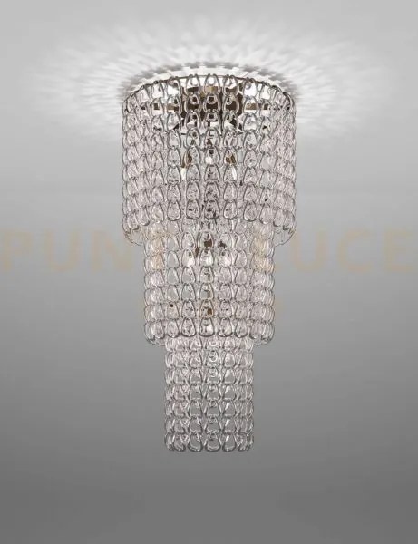 Giogali lampadadario a soffitto ca3 cristallo argento e bronzo opac...
