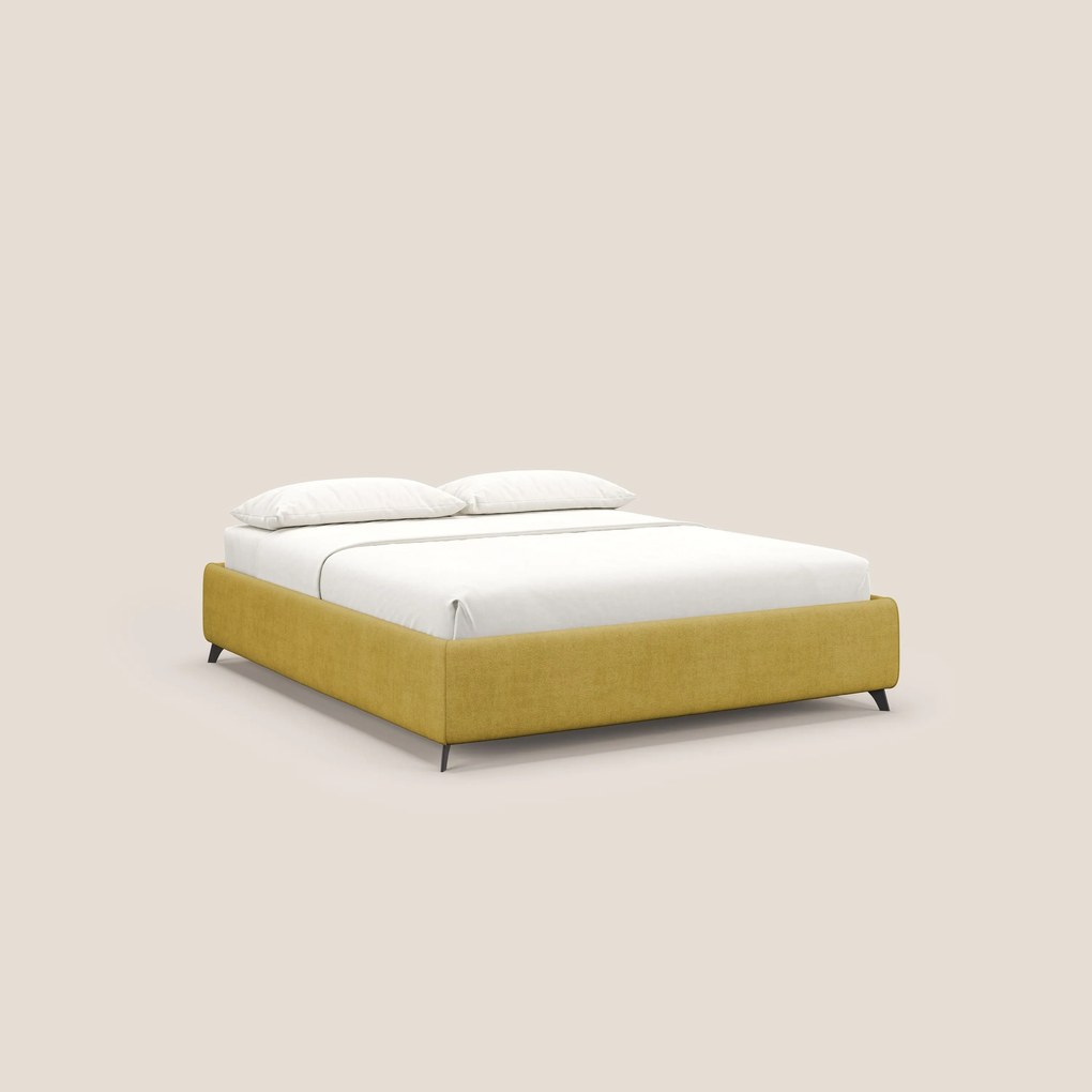 Sara sommier con giroletto contenitore in tessuto impermeabile T02 giallo