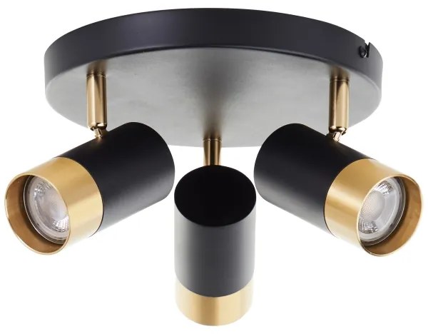 Brilliant - Faretto LED VIGOLO 3x GU10/5W/230V, nero/oro