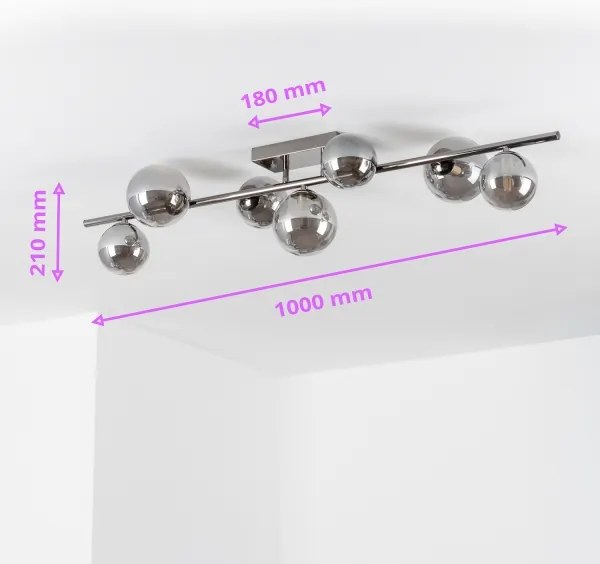 Brilagi - Lampadario a plafone LED MILLA 7xG9/3W/230V nero cromato/fumé