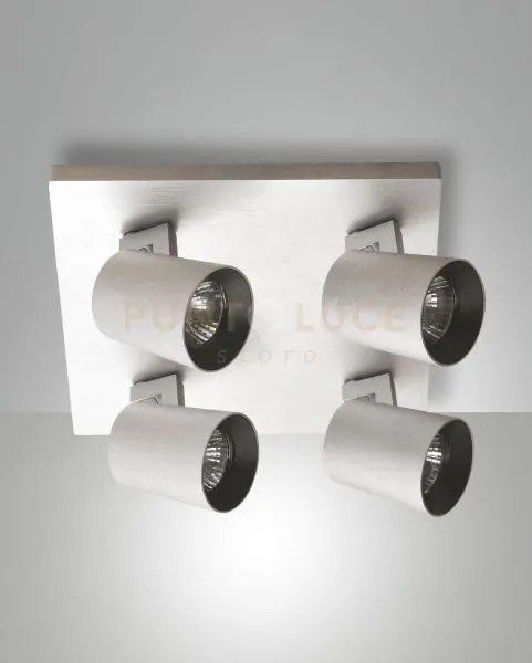 Modo spot alluminio spazzolato 4 luci alluminio spazzolato orienta...