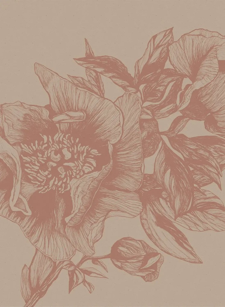 Coordonne Carta da parati panoramica Giant Peonies - Nude