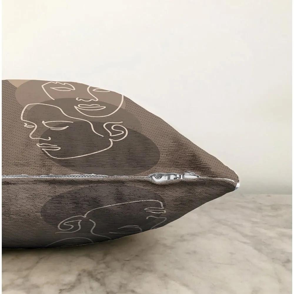 Federa marrone con ciniglia di cotone, 55 x 55 cm - Minimalist Cushion Covers