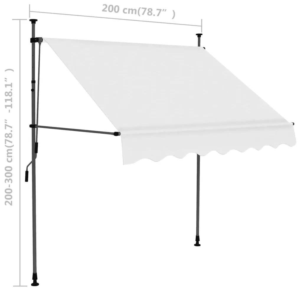 Tenda da Sole Retrattile Manuale con LED 200 cm Crema