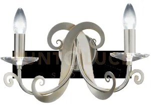 Sofia-a applique 2 luci attacco e14 color argento antico senza para...