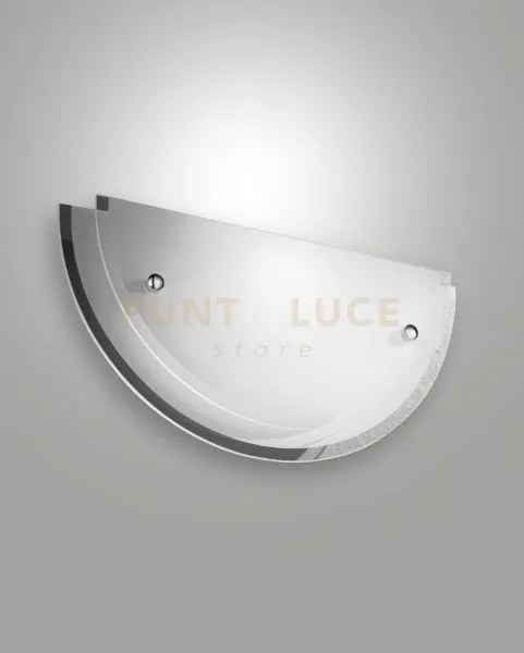 Hill applique bianca l.33cm in vetro e metallo 1 luce attacco e27