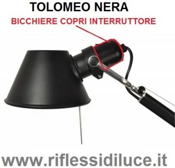 Artemide bicchiere nero di ricambio per tolomeo di colore nera