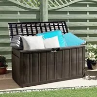 Baule Mobile Contenitore Cuscini Marrone 117x45,5x57,5 cm 270 L 337905