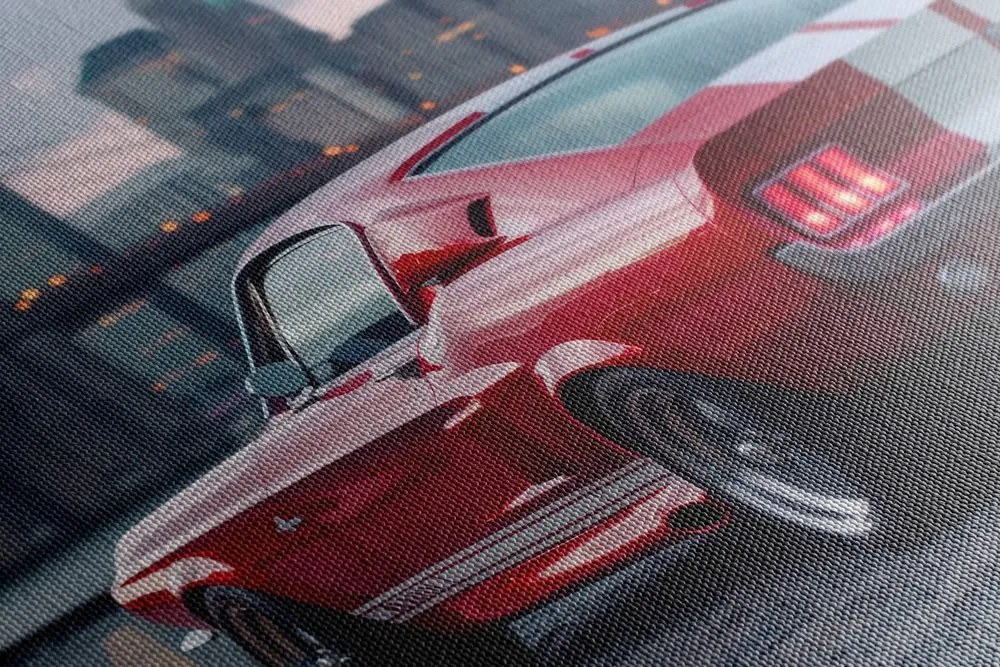 Quadro su tela – Mustang con panorama di New York
