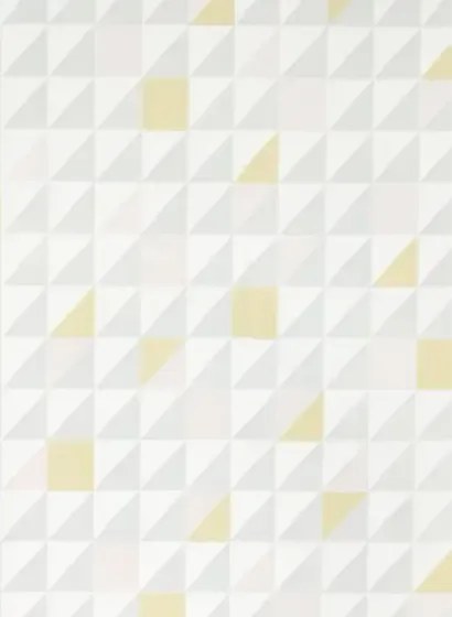 Majvillan Carta da parati Katinka - Soft Grey/ Yellow/ Pink/ Cream White