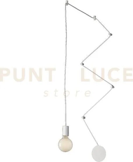 Plafoniera habitat bianca 1 luce attacco e27 500cm regolabile con d...