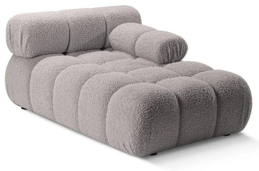 Modulo divano grigio chiaro in tessuto bouclé (angolo destro) Bellis - Micadoni Home