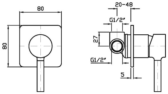 Zucchetti Pan Zp6126 Miscelatore Doccia senza parte incasso cromo