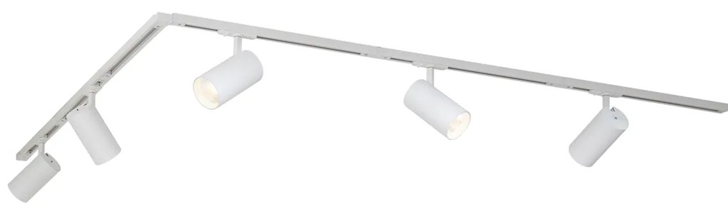 Sistema di illuminazione a binario moderno con 5 faretti bianco 1 fase - Iconic Mark