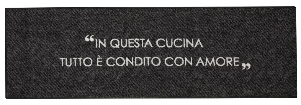 Tappeto cucina 57x180 cm scritta antracite
