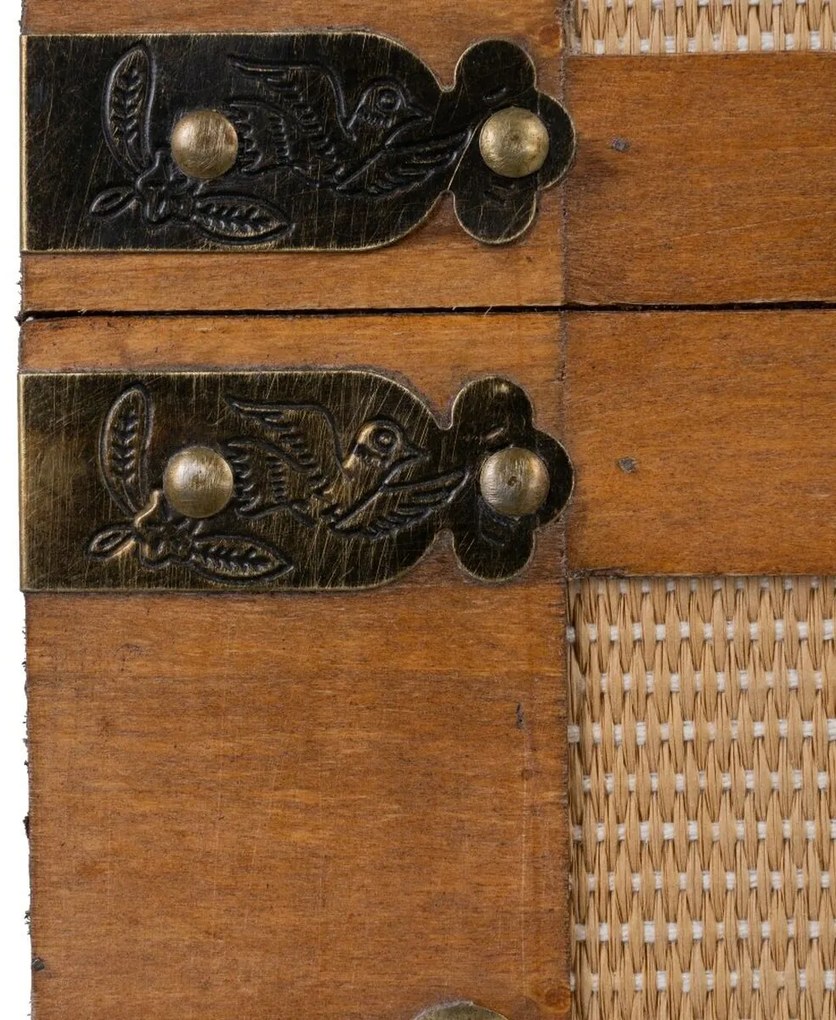 Set di Bauli 90 x 47 x 45 cm Tessuto Sintetico Legno (3 Pezzi)