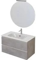 Mobile Bagno Sospeso 80 cm Lavabo e Specchio Bonussi Fenice Grigio