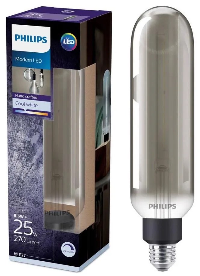 Lampadina LED dimmerabile SMOKY VINTAGE Philips T65 E27/6,5W/230V 4000K