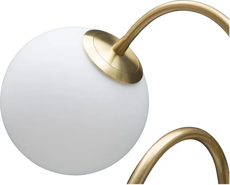 Lampada da tavolo bianca/dorata con paralume in vetro (altezza totale 74 cm) Glamy – Mauro Ferretti