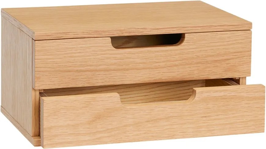 Comodino sospeso con ripiani in legno di quercia in colore naturale AtHand - Hübsch