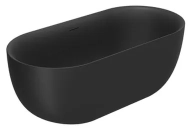 Kamalu - Vasca da bagno centro stanza 150 cm acrilico nero opaco | KD1500N