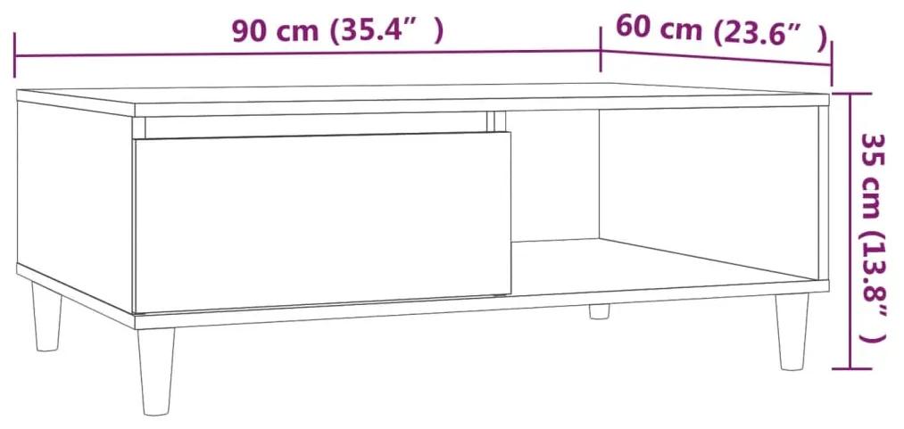 Tavolino da Salotto Grigio Sonoma 90x60x35 cm in Truciolato