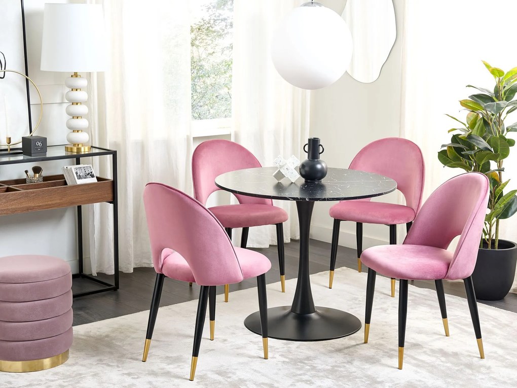 Set di 2 sedie velluto rosa MAGALIA Beliani