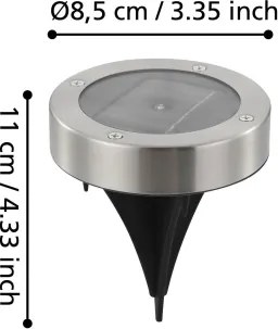 Eglo 48777 - LED lampada solare con sensore LED/0,07W/1,2V 200 mAh cromato