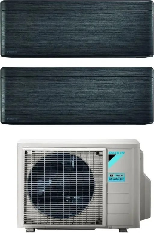 climatizzatore condizionatore daikin bluevolution dual split inverter serie stylish real blackwood 9+12 con 2mxm40a r-32 wi-fi integrato 9000+12000