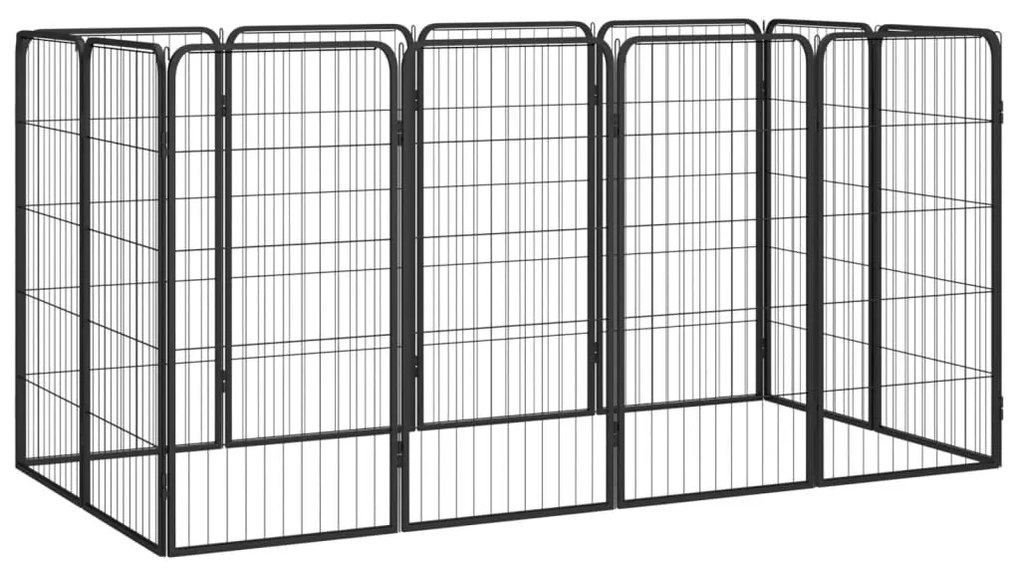 Box Cani 12 Pannelli Nero 50x100 Cm Acciaio Verniciato Polvere /