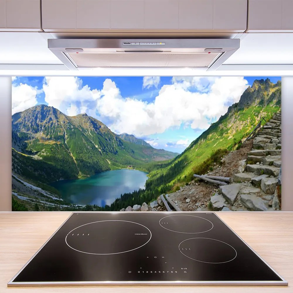 Pannello rivestimento parete cucina Paesaggio di montagne 140x70 cm
