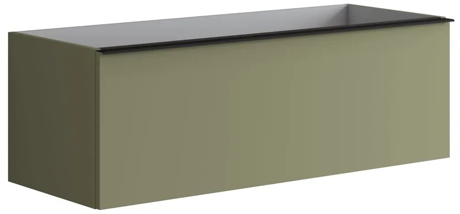 Mobile da bagno sotto lavabo Pixel plain verde laccato opaco L 120 x H 40 x P 45.5 cm 1 cassetto, lavabo non incluso