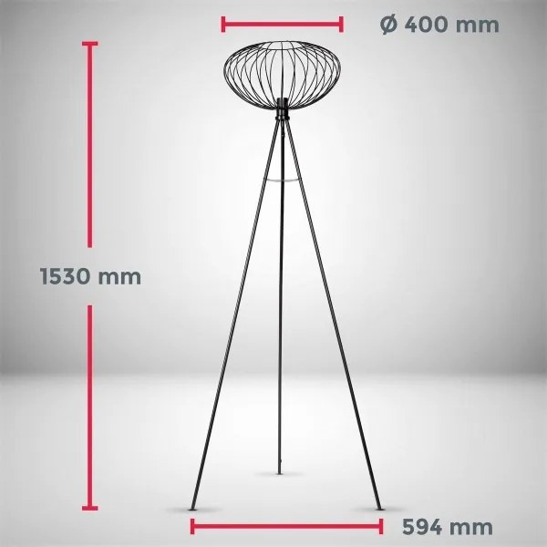 BK Licht 1470 - Lampada da terra RETRO 1xE27/40W/230V