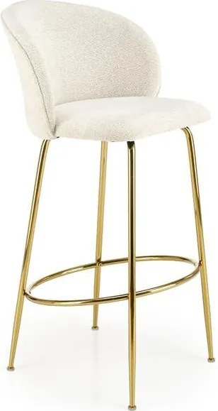 Sgabello da bar imbottito H-116 in crema