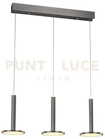 Tua, lampada a sospensione 3 luci, nichel satinato, led/27w 3000k 2...