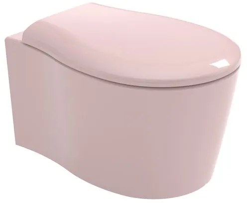 Vaso WC sospeso OLYMPIA CERAMICA soft rosa, sedile incluso P 55 x L 36 cm
