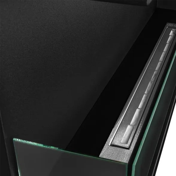 Camino a bioetanolo da incasso ad angolo biocamino angolare 120x45 cm SUTRI 120 SX