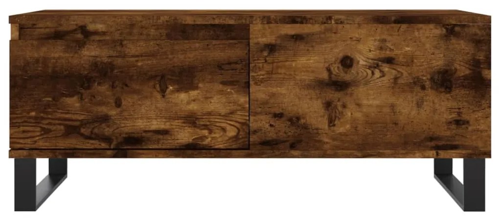 Tavolino da salotto rovere fumo 90x50x36,5 cm legno multistrato