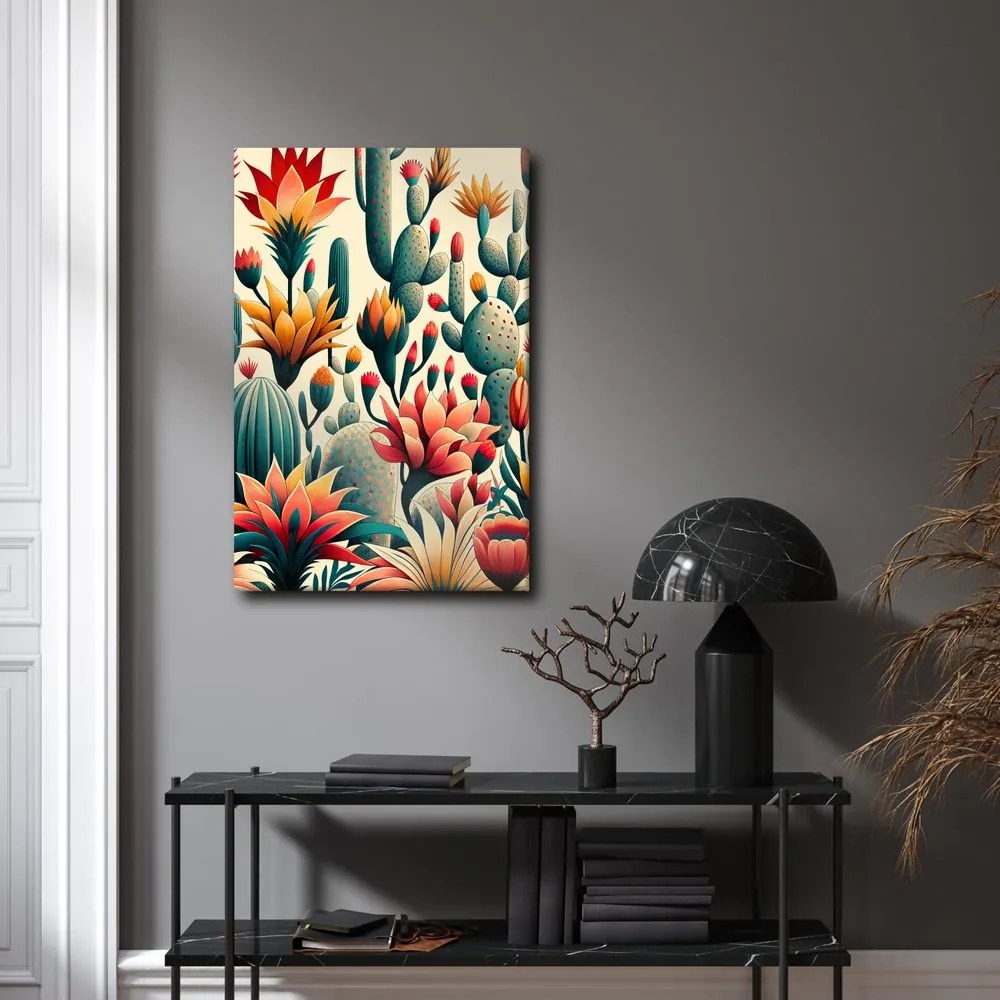 Quadro su tela – Cactus e fiori esotici