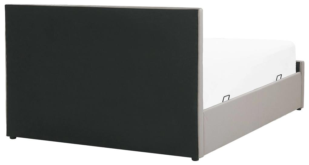 Letto in similpelle grigio talpa con contenitore 180 x 200 cm ROCHEFORT Beliani