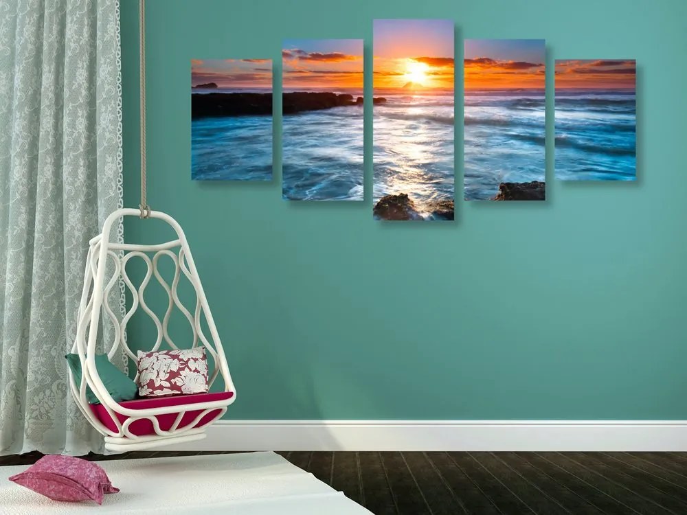 Quadri 5 pezzi – Tramonto romantico