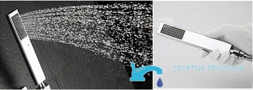 Pannello doccia da incasso EYN PT04042 in ottone con LED, getti multipli e più finiture — Senza uscita inferiore — 30 cm