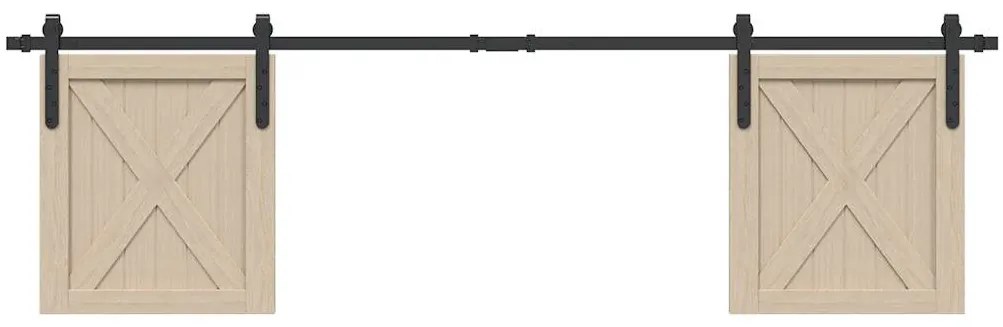 Kit Anta Scorrevole Per Armadio 183 Cm İn Acciaio Al Carbonio /