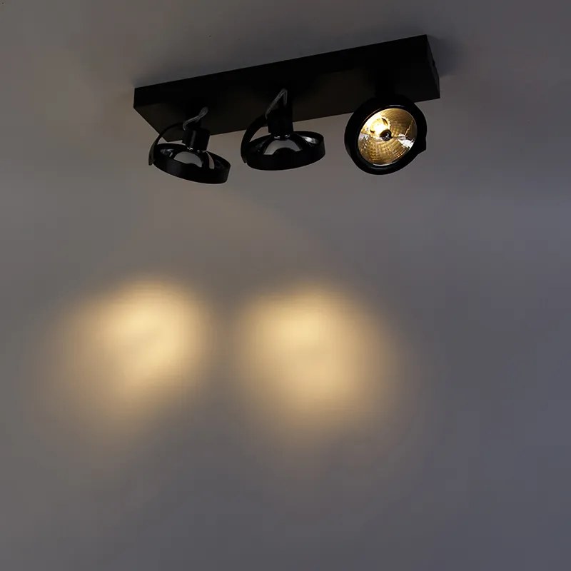 Faretto di design nero orientabile 3 luci - Go