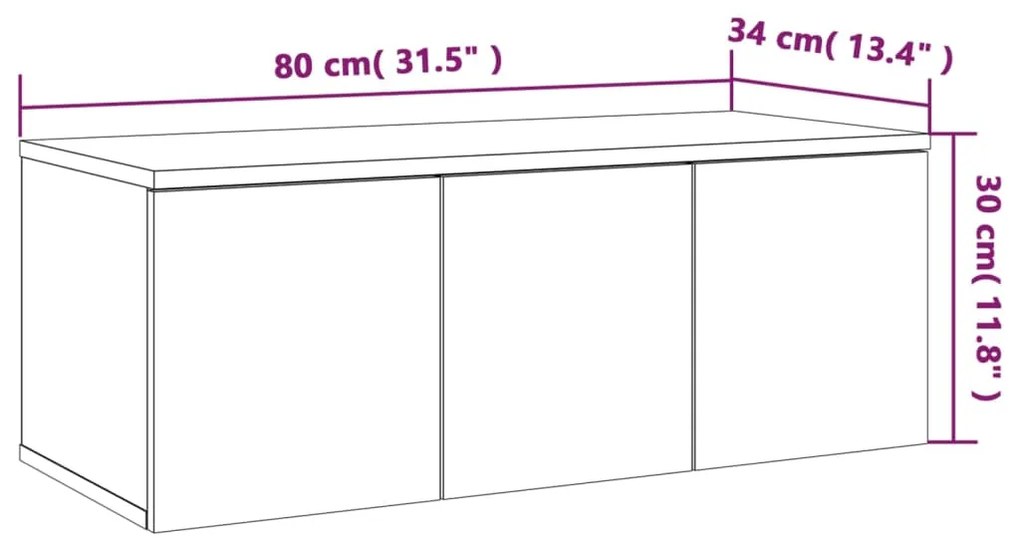 Mobile Porta TV Rovere Marrone 80x34x30 cm in Legno Multistrato