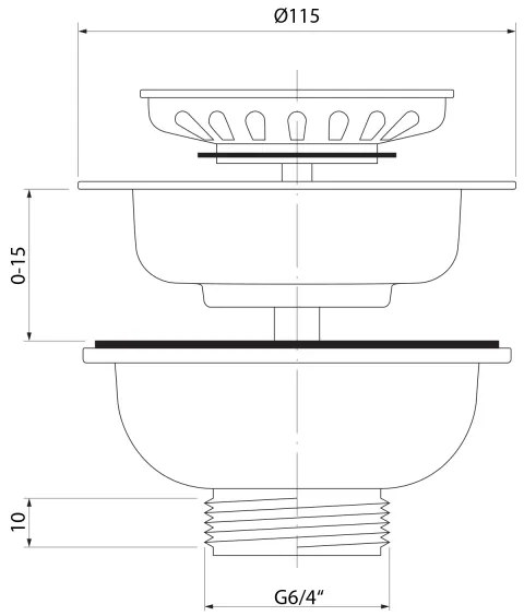 Bruckner - Lavandino scarico acciaio inossidabile