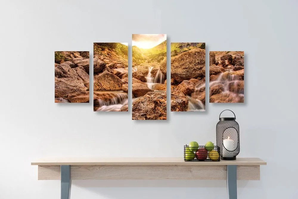 Quadri 5 pezzi – Cascate alpine