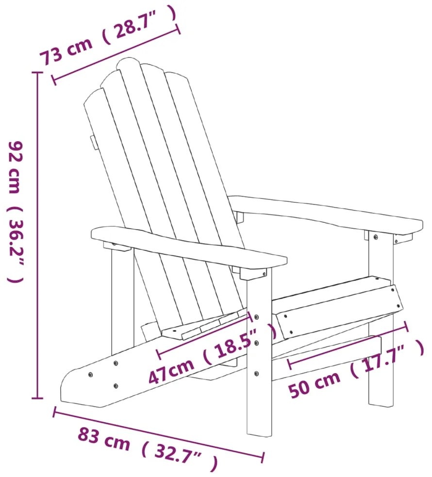 Sedie da giardino adirondack 2 pz in hdpe blu acqua