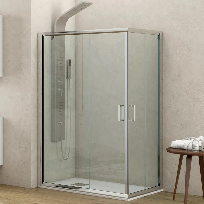 Box doccia dimensioni 140x80 vetro trasparente altezza 180cm K410 - KAMALU