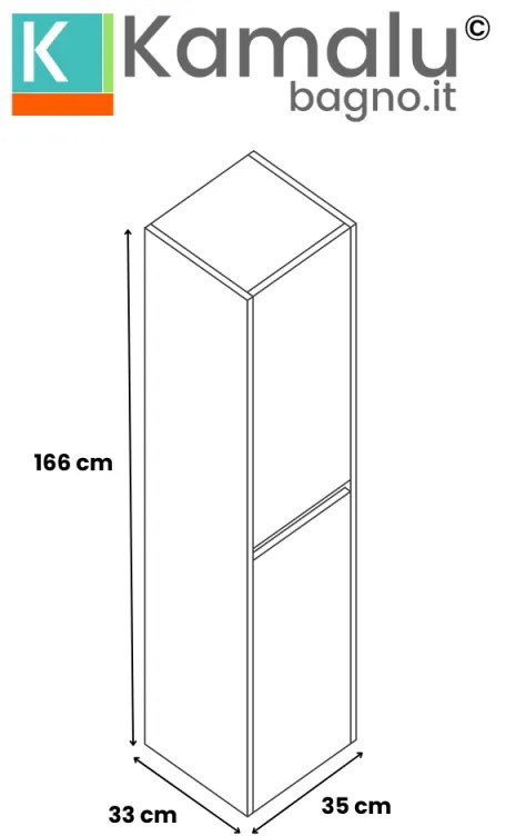 Kamalu - Composizione bagno sospesa 60 cm effetto marmo cemento | LAC-AMFI-60